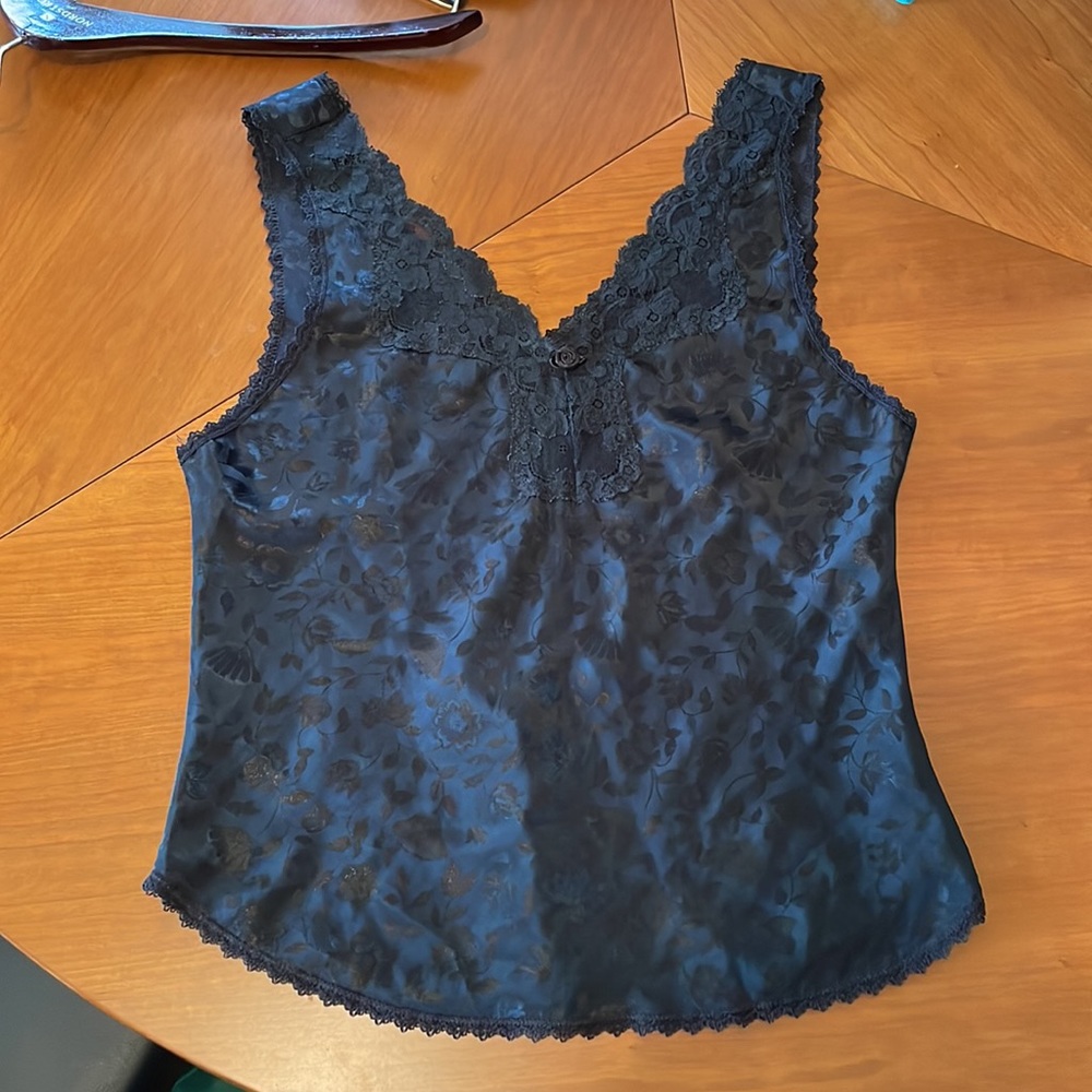 Black satin cami